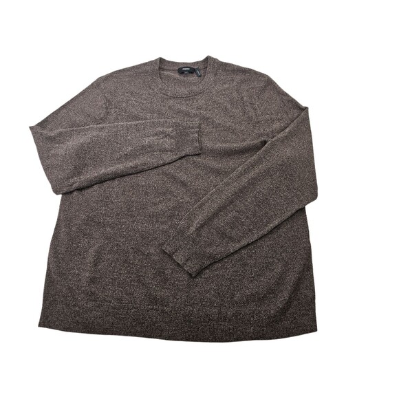 GC Men's XL Theory Hilles Crewneck Sweater in Cashmere Brown Melange Pullover - Picture 1 of 6